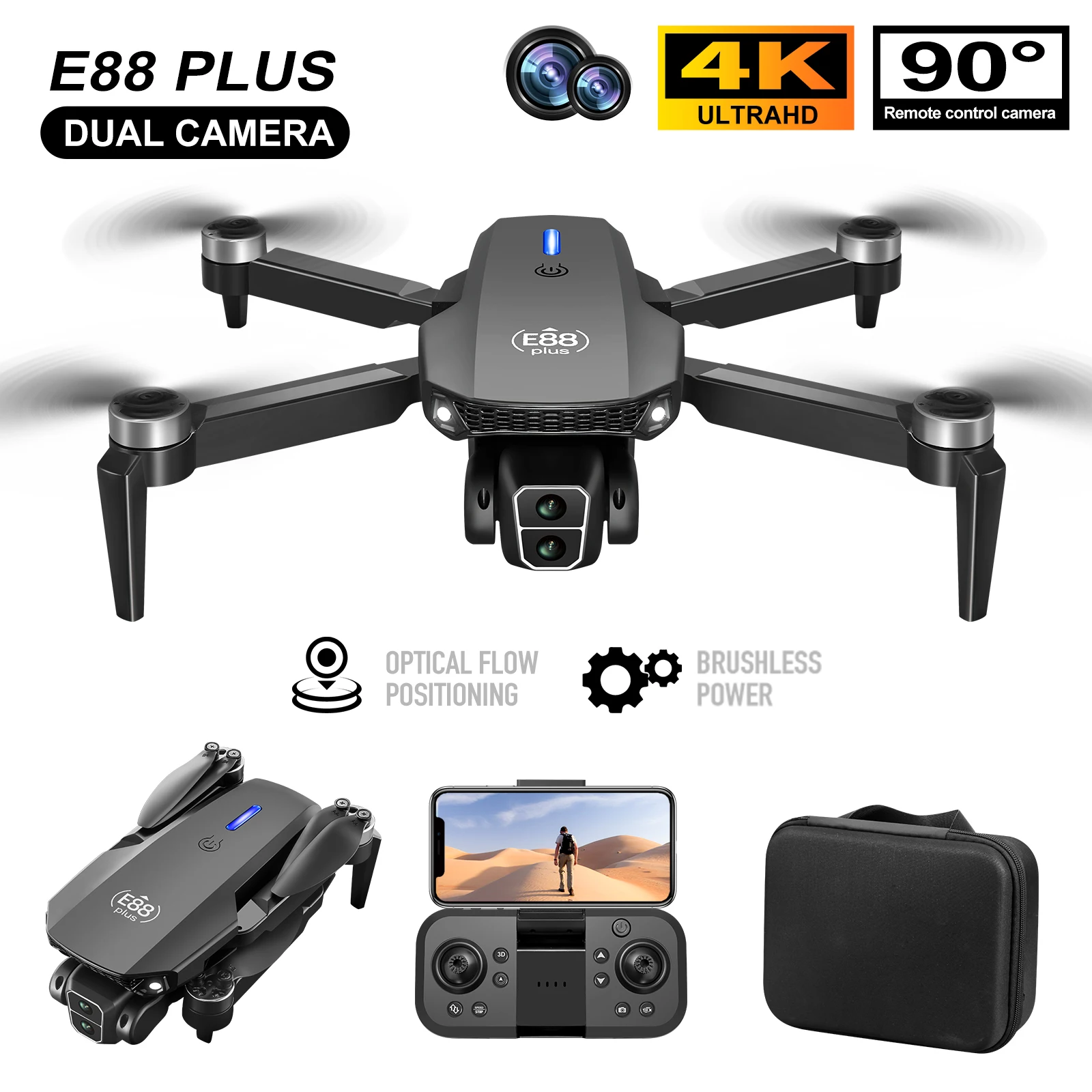New E88 Plus Quadcopter Drone: - огляд і ціна Drone Camera Night Vision